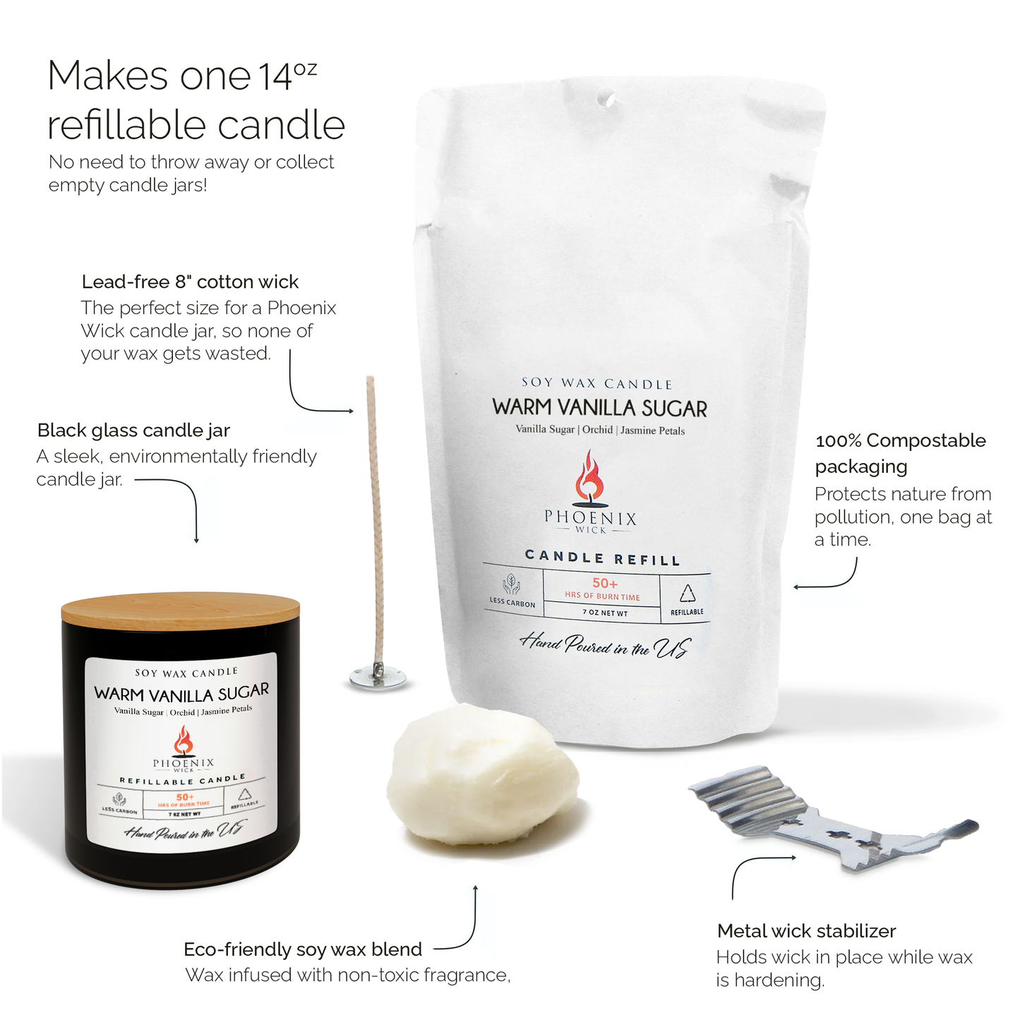 Warm Vanilla Sugar - Candle-Making Kit + Jar